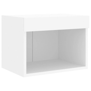 Weißer vidaXL Wand-Nachttisch mit LED-Leuchten, Modell 2.
