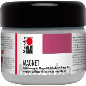 Marabu Magnetgrundierung 225ml im weißen Tiegel. Acrylfarbe für magnetische Flächen zum Schablonieren.