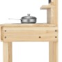 Matschküche aus Holz mit Kreidetafel und 7-teiligem Küchen-Set, 60x30x75cm.