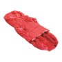 Roter Fashion Dog Steppmantel für Hunde, 47 cm, mit Kapuze und Kunstfellfutter.
