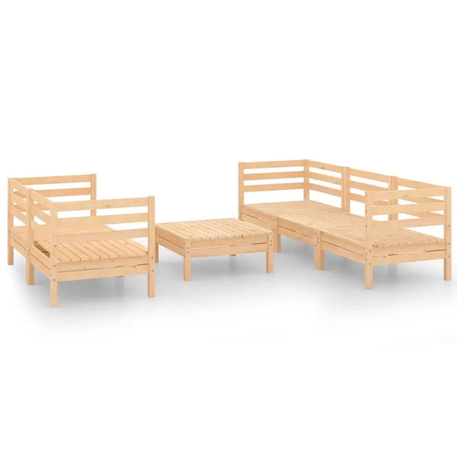 vidaXL 6-Tlg Garten-Lounge-Set Kiefer Massivholz 3082472