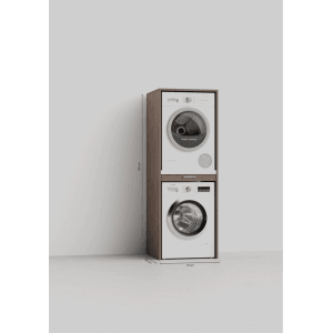 Waschturm Waschmaschinenschrank WSTT185 für Waschmaschine & Trockner Natur Eiche-Optik