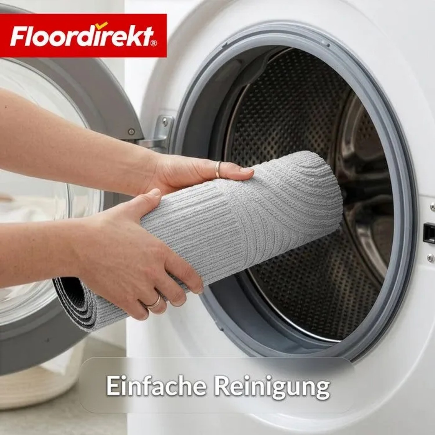 Floordirekt Schmutzfangmatte CIRCA Waschbar Rutschfest TPE-Rücken Grau Wellen 40 x 60 cm_8
