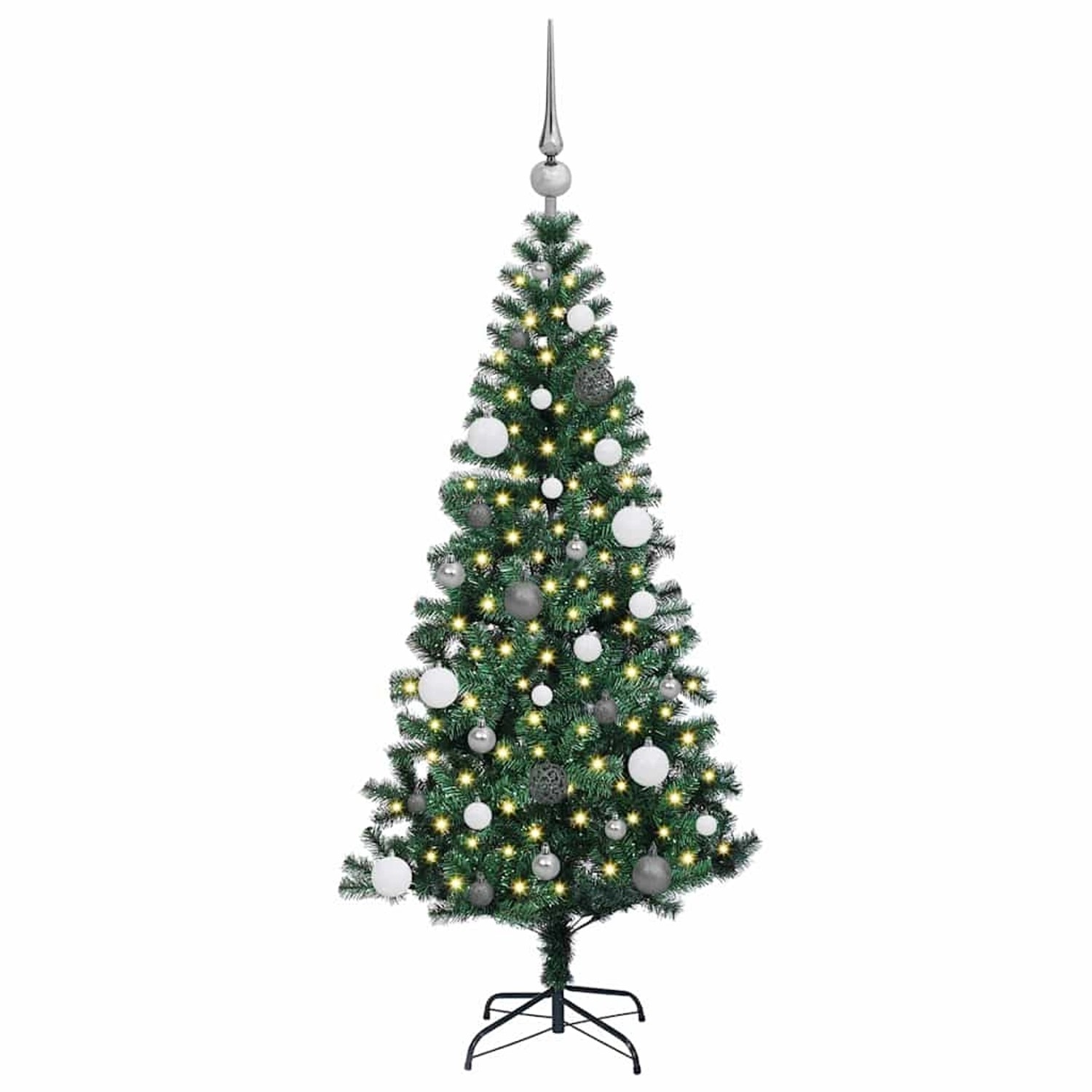 vidaXL Künstlicher Vorbeleuchteter Weihnachtsbaum Grün 150 cm 3396748