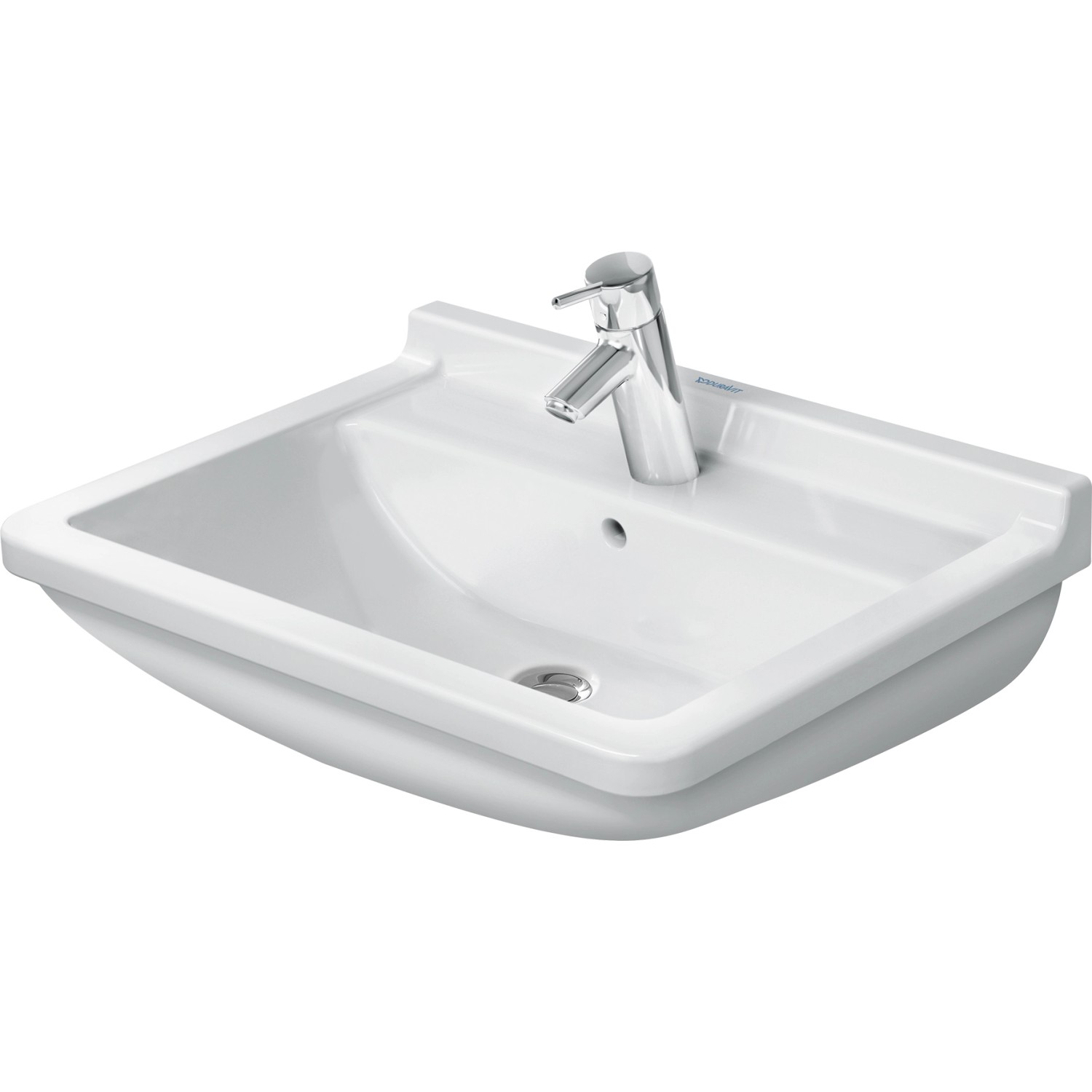 Duravit Handwaschbecken Starck 3 45 cm Weiß mit Überlauf und 1 Hahnloch