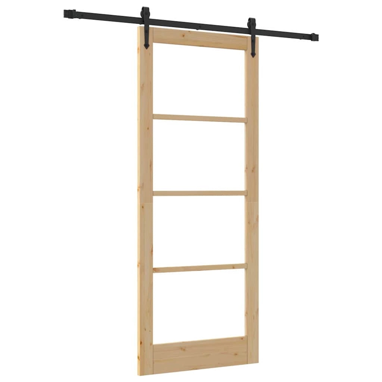 vidaXL Schiebetür Braun 86 x 211 cm Holz und Metall 3332341 günstig online kaufen