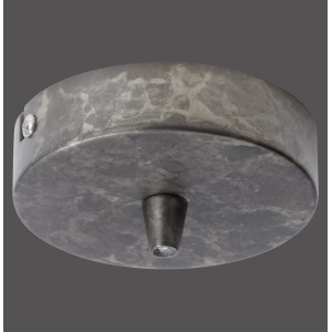 Eisenfarbener Lampen-Baldachin, 1-flammig, Durchmesser 10 cm, für individuelle Leuchten-Gestaltung.