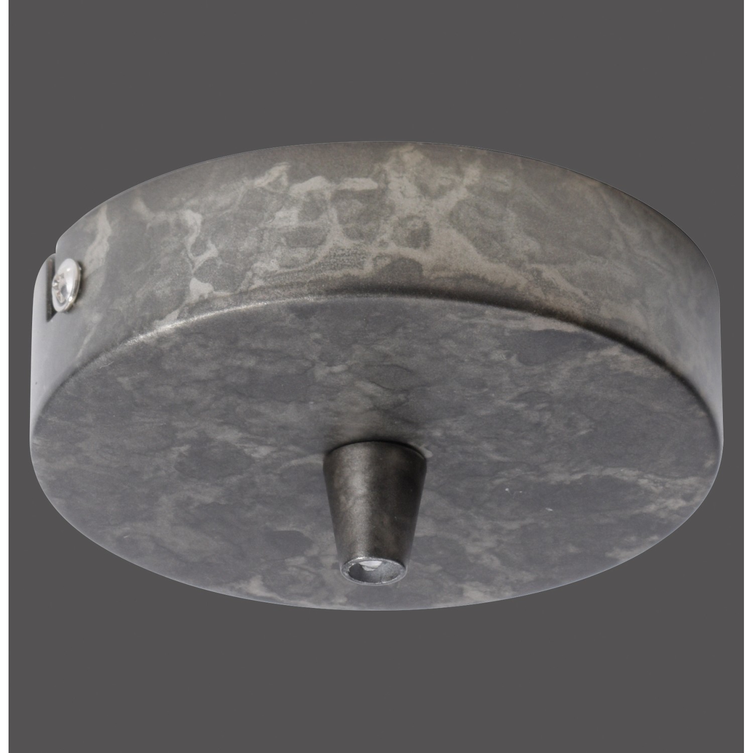 Eisenfarbener Lampen-Baldachin, 1-flammig, Durchmesser 10 cm, für individuelle Leuchten-Gestaltung.