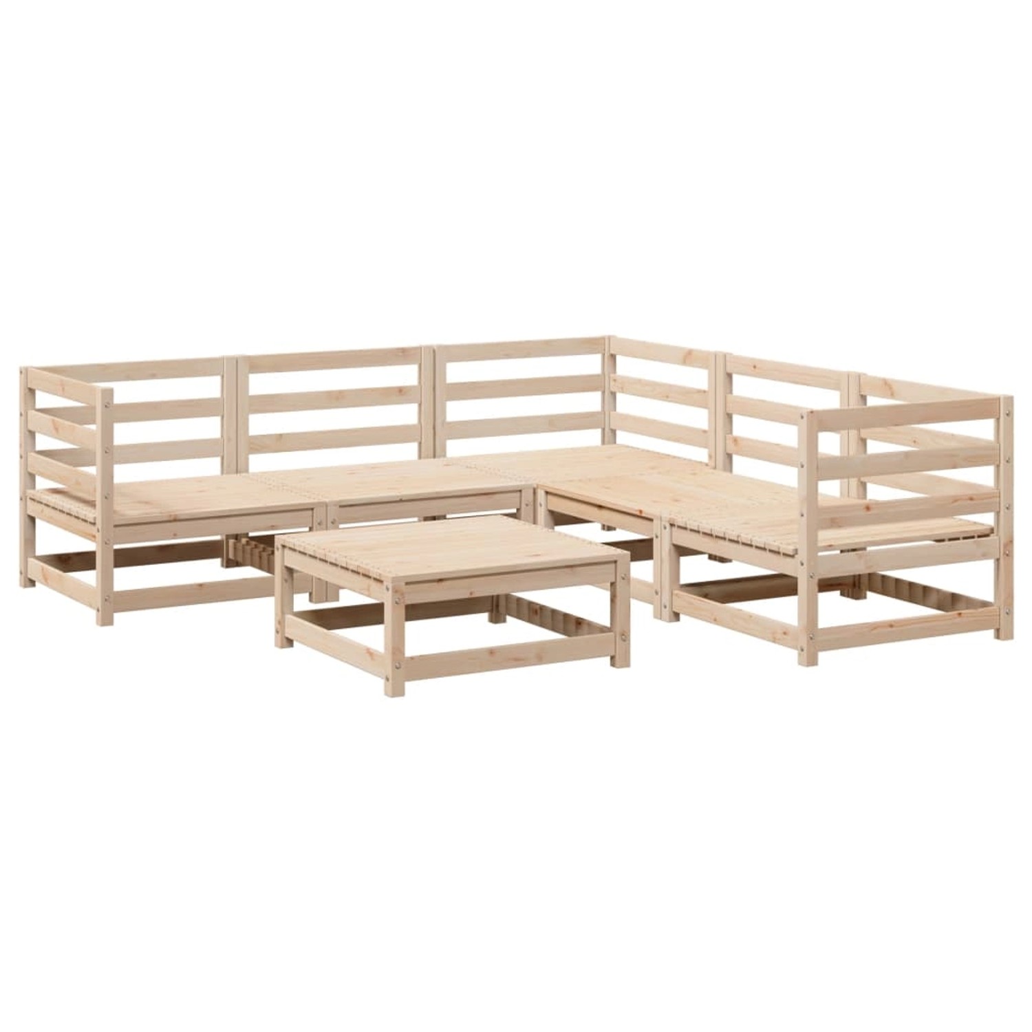 vidaXL 6-Tlg Garten-Sofagarnitur Massivholz Kiefer 3299441 günstig online kaufen