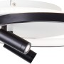 Moderne, dimmbare LED-Deckenleuchte Eunomia, schwarz-weiß, mit zwei schwenkbaren Spots.