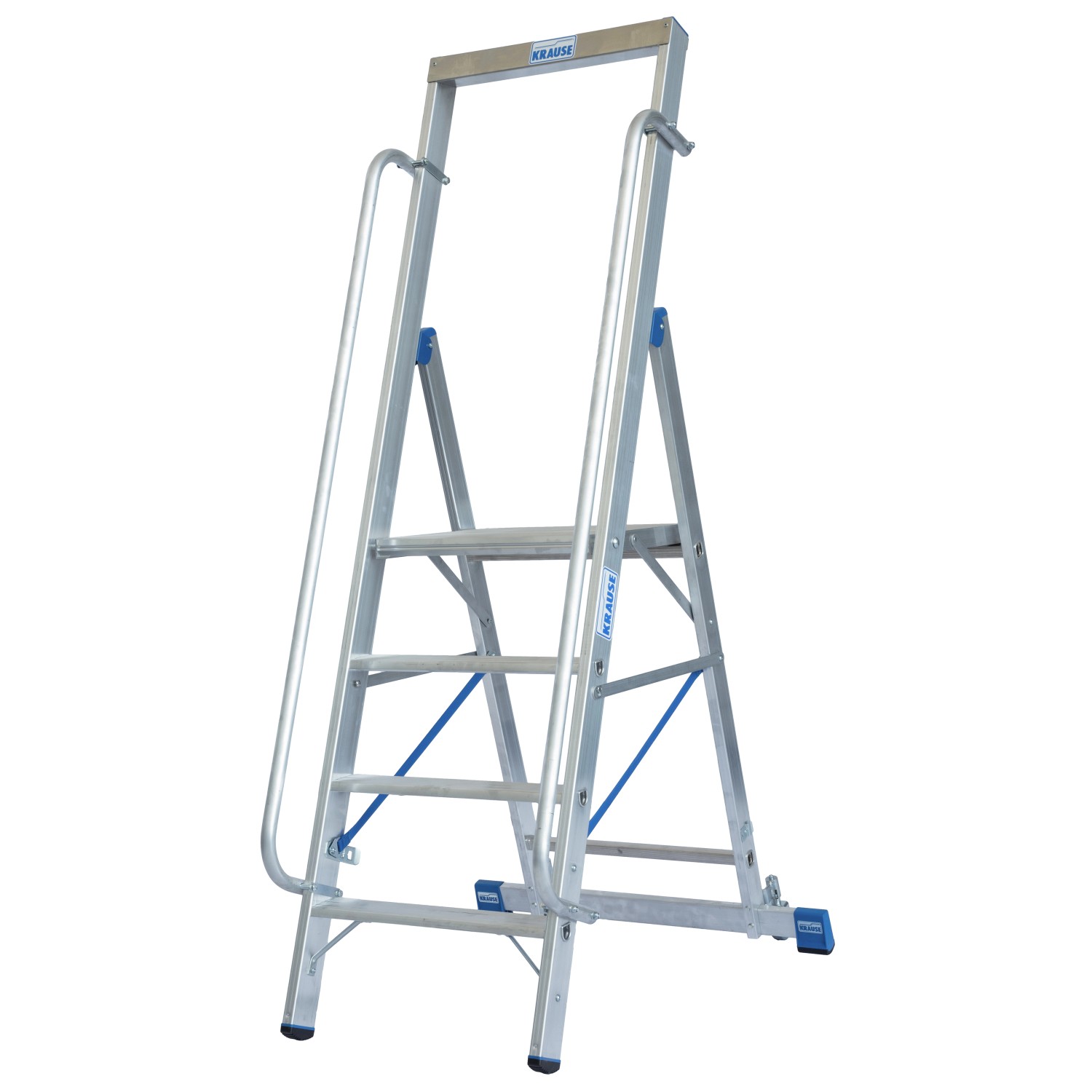 Krause Stehleiter Stabilo mit Großer Plattform 4 Stufen 195 x 85 x 114 cm günstig online kaufen