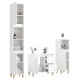 vidaXL Badmöbel-Set, 3-teilig, weiß. Badschrank mit Stauraum und Holzfüßen.
