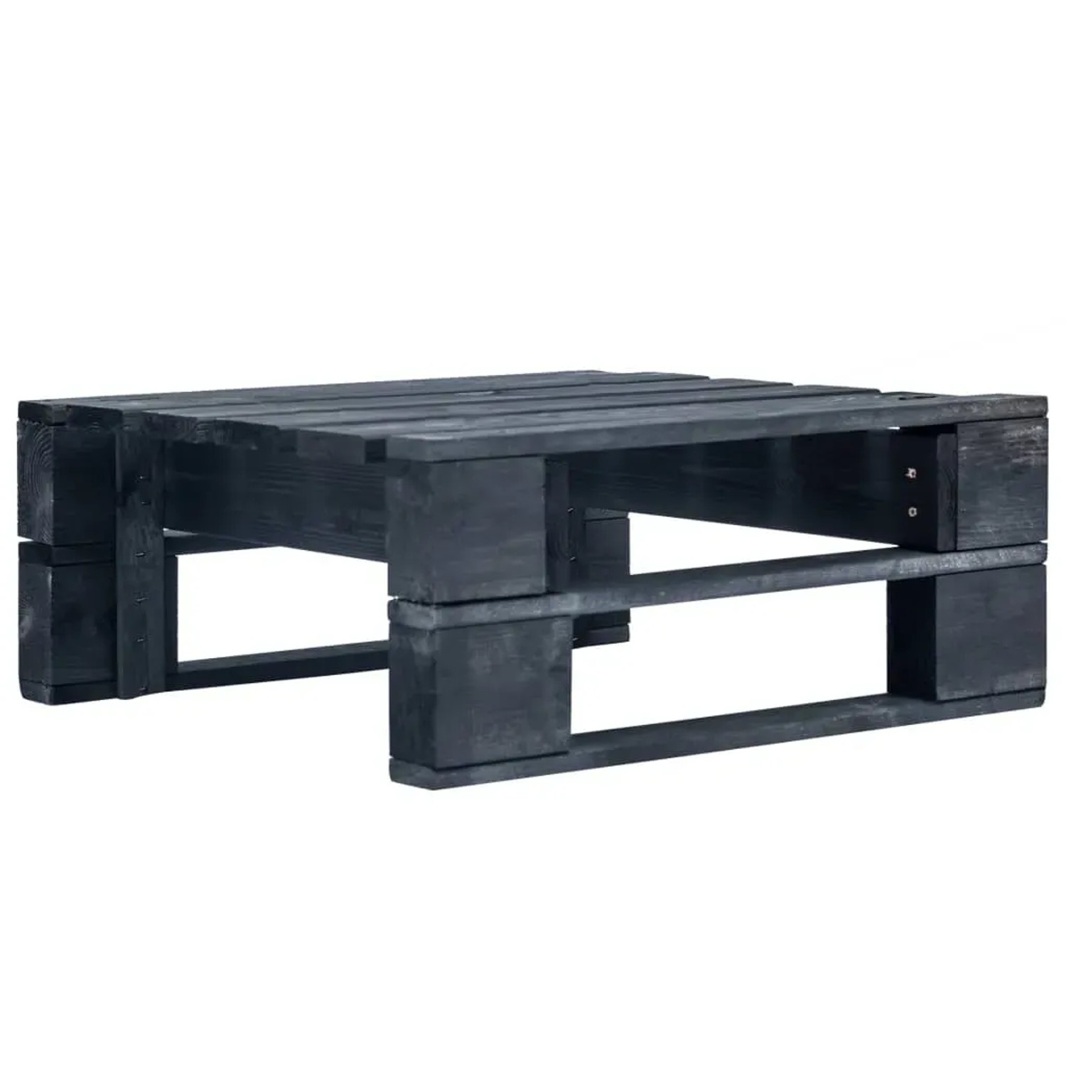vidaXL Paletten-Lounge-Set, Tisch aus schwarzem, imprägniertem Kiefernholz.