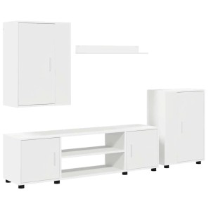 vidaXL 4-Teilige TV-Schrank Set Wandmontiert Weiß Holzwerkstoff 3397896