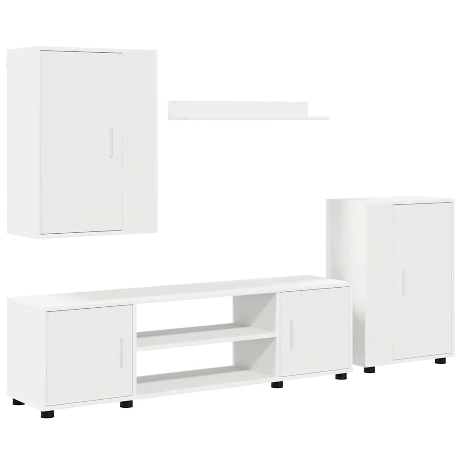 vidaXL 4-Teilige TV-Schrank Set Wandmontiert Weiß Holzwerkstoff 3397896 günstig online kaufen