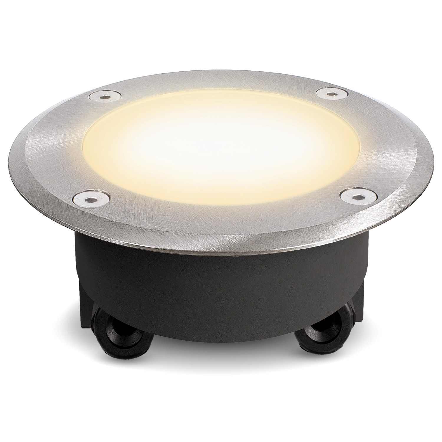 SSC-LUXon LED Bodenleuchte Viskos Flach Außen IP67 Rund mit GX53 3W Warmweiß