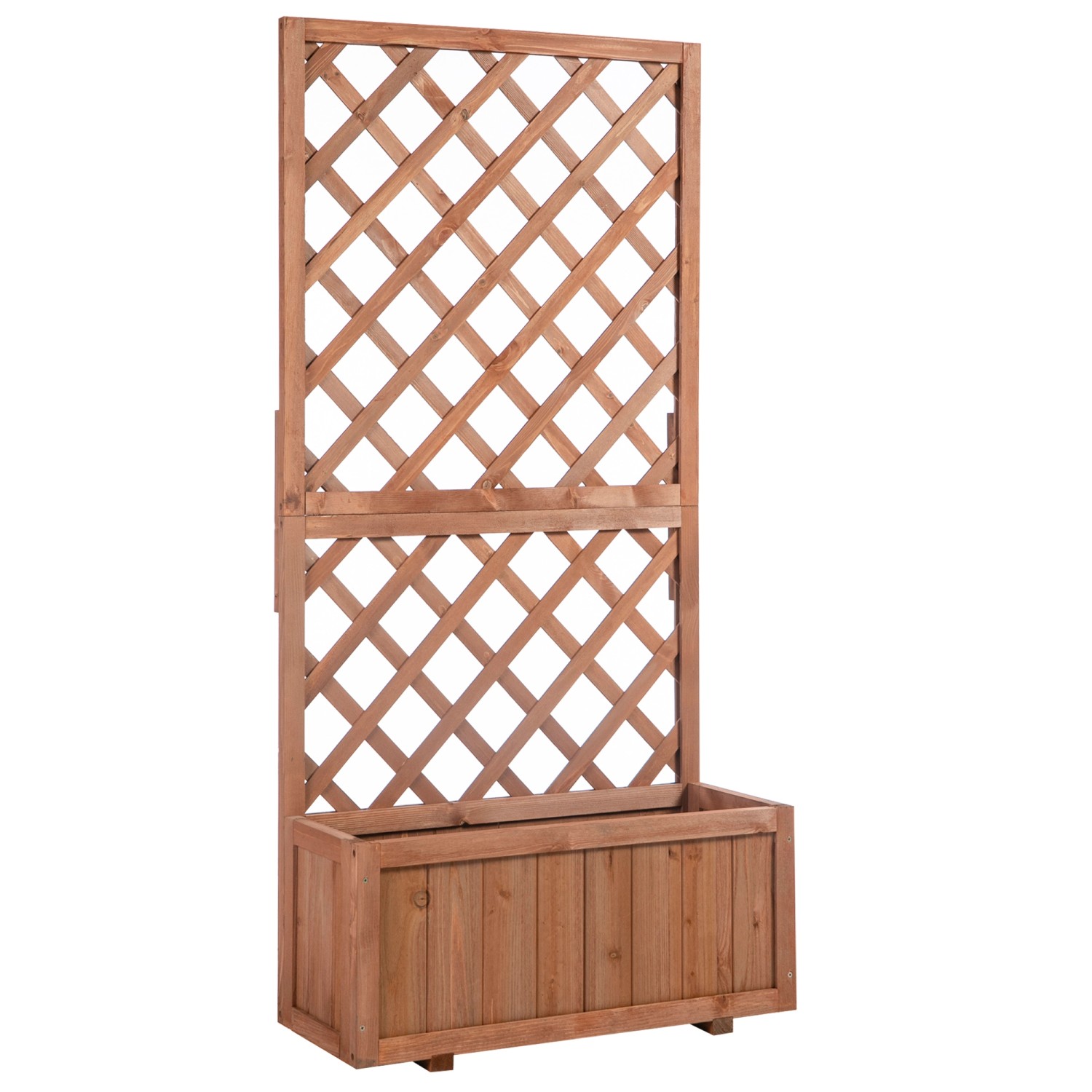 Outsunny Garten-Bett Tannenholz Orange 72,5L x 31,5B x 149,5H cm