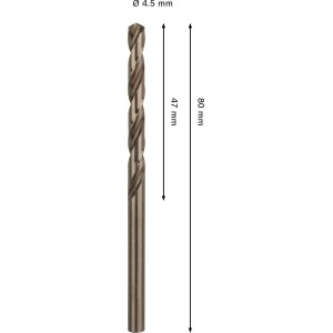 Bosch Spiralbohrer Pro Stainless Steel HSS-Co, Ø 4,5 mm, geeignet für Metallbohrungen.