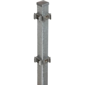 Verzinkter Eckpfosten (240 cm) mit Klemmplättchen für Zaunbau & Sichtschutz.