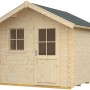Skan Holz Gartenhaus Porto 2, unbehandeltes Holz mit Fenster und Tür, 250x250 cm.