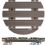 Wagner WPC Pflanzenroller, Ø 38,5 cm, taupe, mit 4 Rollen. Rolluntersetzer aus FSC®-zertifiziertem Holz.