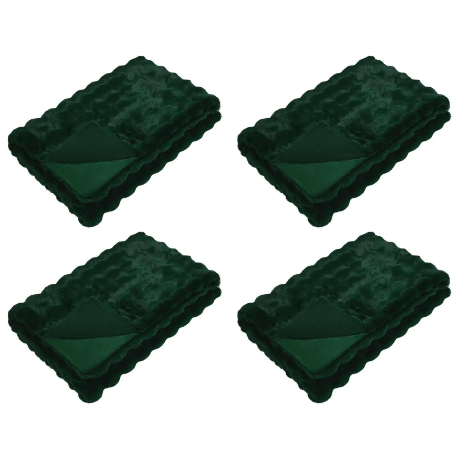 vidaXL Kunstfell Kaninchenfell Decke 4 Stk Dunkelgrün 220 x 240 cm 42021823 günstig online kaufen