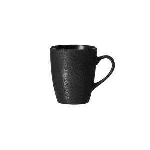 Schwarzer Ritzenhoff & Breker Kitwe Kaffeebecher (370 ml) aus Steingut mit Reaktivglasur.