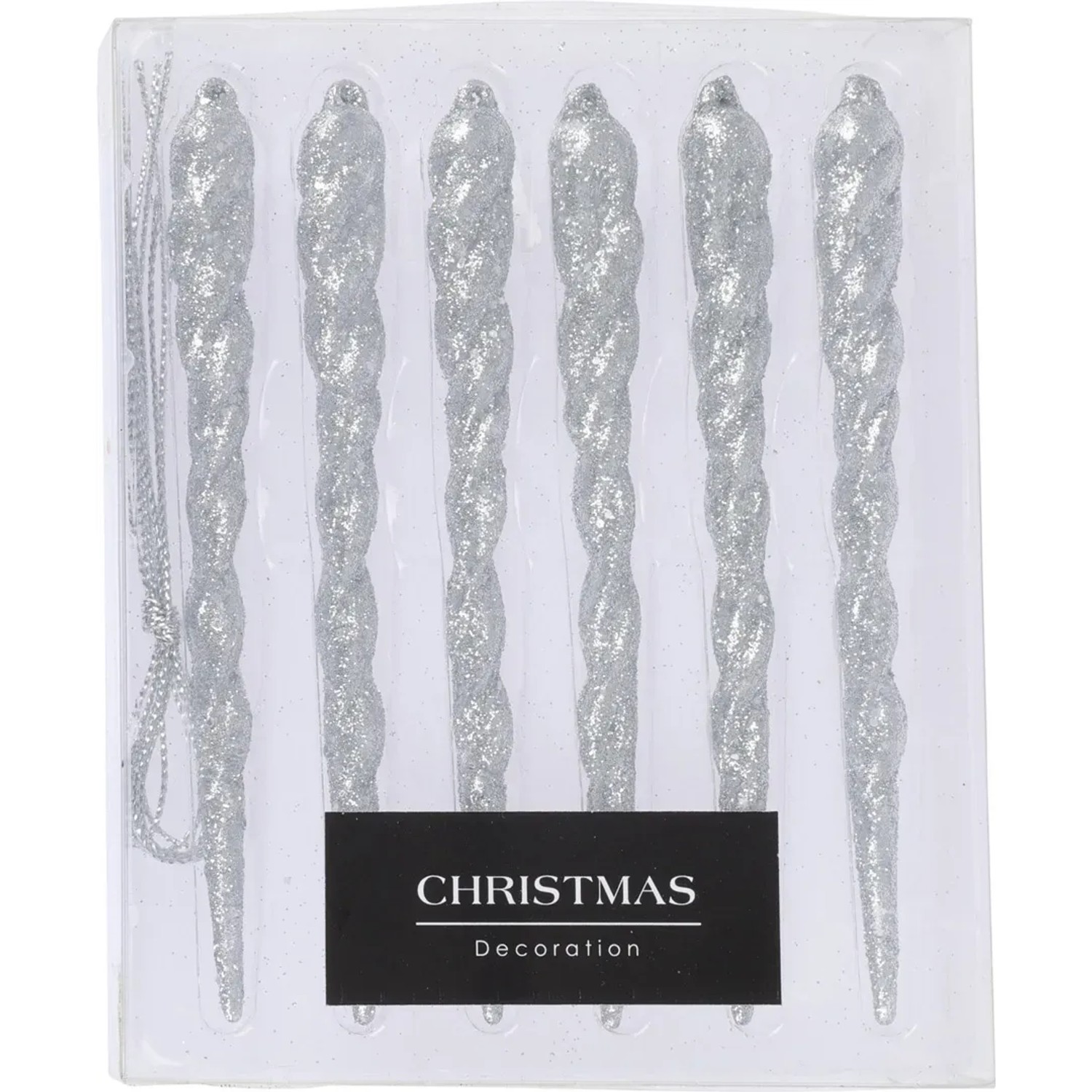 Hängedeko Eiszapfen Silber 6er Set