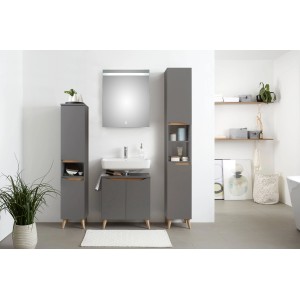 Pelipal Bad-Hochschrank Quickset 357, Quarzgrau Matt Touch, 30 cm, im Badezimmer