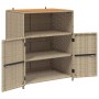 Beiger Büroschrank mit Tür, vidaXL, aus Rattan und Polyester, 70x50x87 cm. Stauraum für Büro oder Garten.