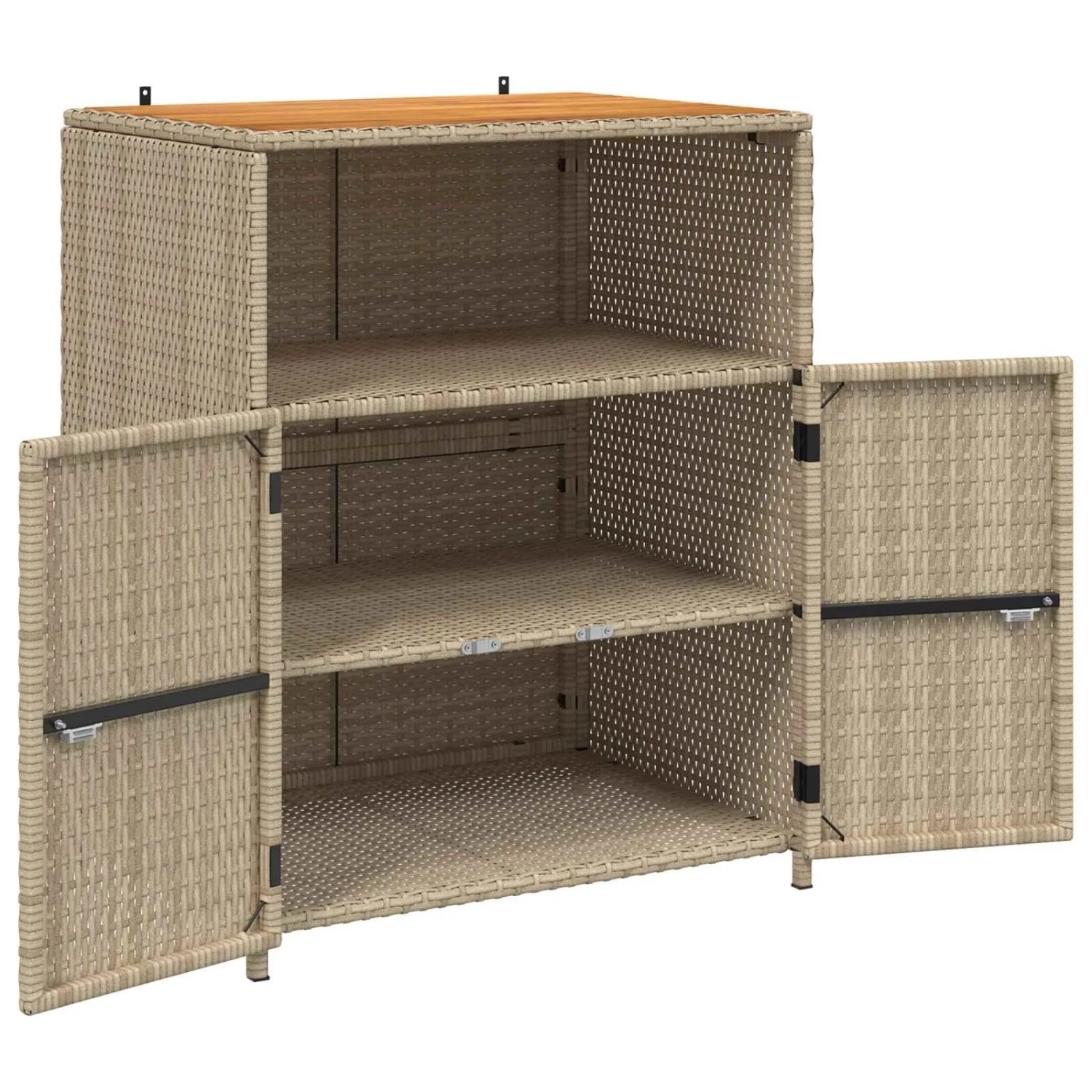 Beiger Büroschrank mit Tür, vidaXL, aus Rattan und Polyester, 70x50x87 cm. Stauraum für Büro oder Garten.