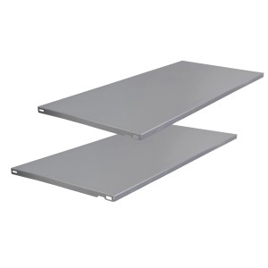 OBI Stahlfachböden, 80x40cm, silber, 2 Stück, für Regalsysteme. Abwischbare Oberfläche.