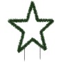 Grüner Weihnachtsstern mit Tannennadel-Optik und Erdspießen, 85 cm hoch. Ideal für Garten-Weihnachtsdekoration mit LEDs.