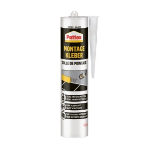 Pattex Montagekleber Classic, 400g Kartusche für Innen- und Außenanwendungen.