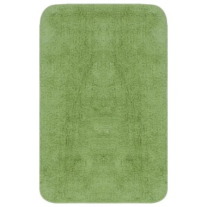 Grüne Badematte aus Stoff, Teil eines 3-teiligen Sets. Flauschiger Flor für Komfort und Stil im Badezimmer.