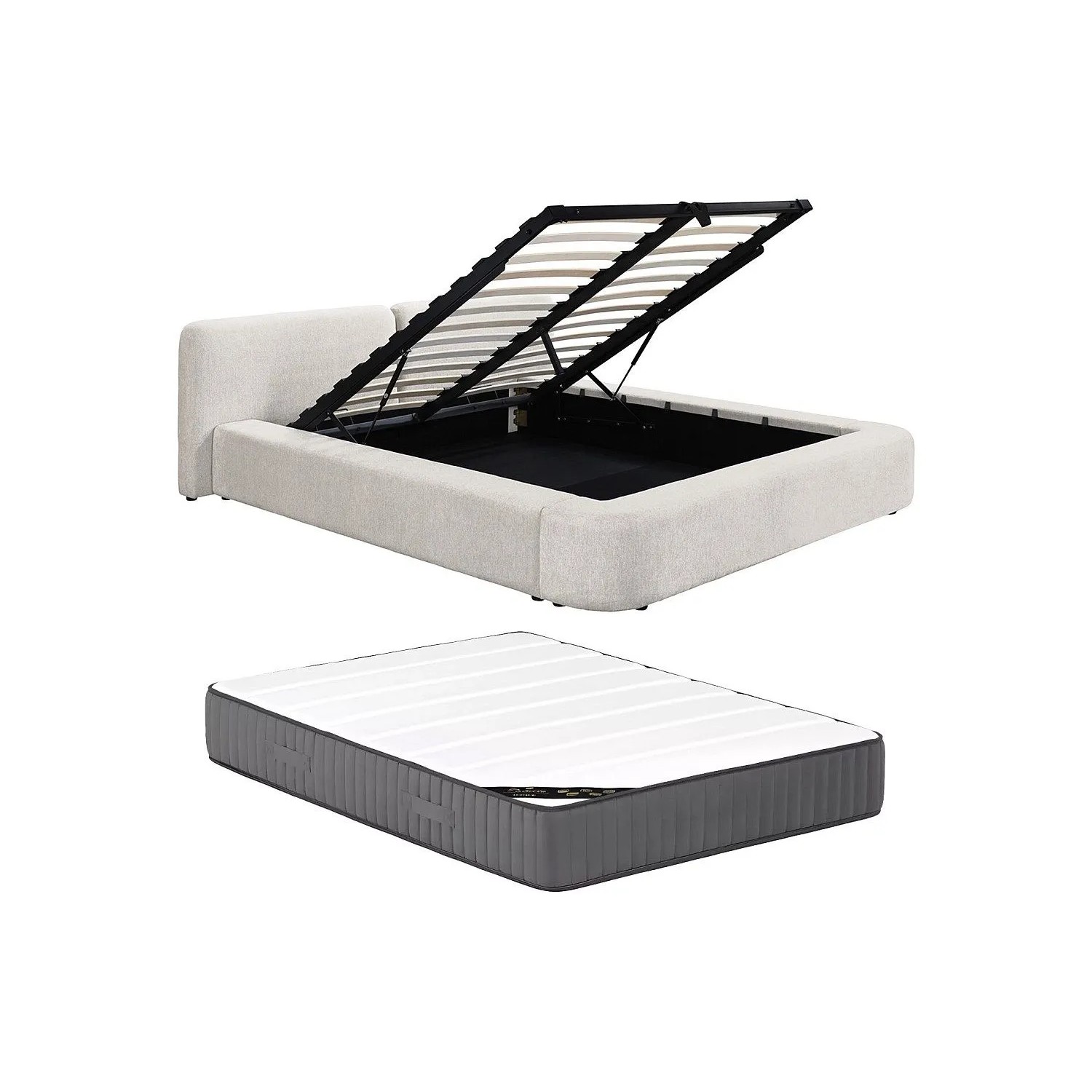 Vente-unique Bett Mit Bettkasten Judalo Beige 241 cm