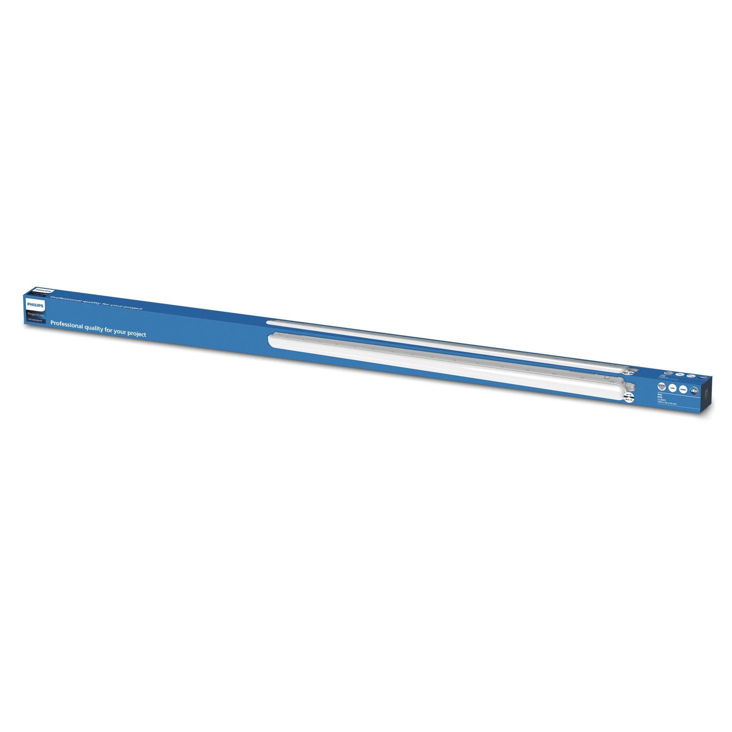 Verpackte Philips Feuchtraumleuchte, 150 cm, für Industrie und Gewerbe.