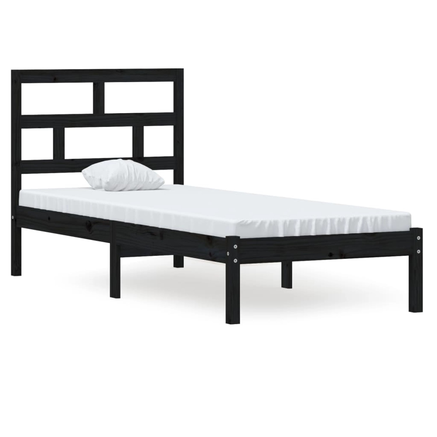 Vidaxl Massivholzbett Schwarz 75x190 Cm 2ft6 Small Single günstig online kaufen