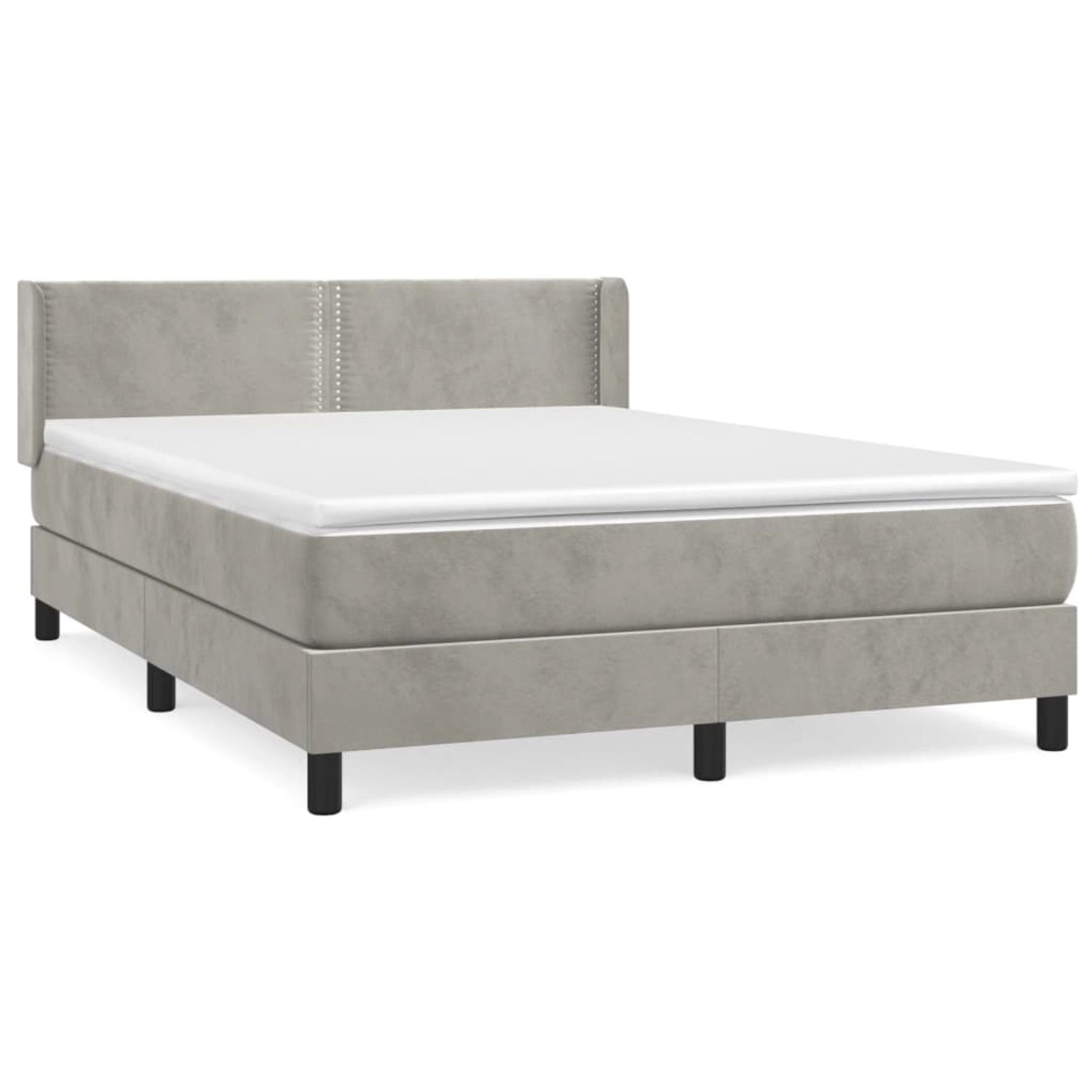 vidaXL Boxspringbett mit Matratze Hellgrau 140x190 cm Samt1367287 günstig online kaufen