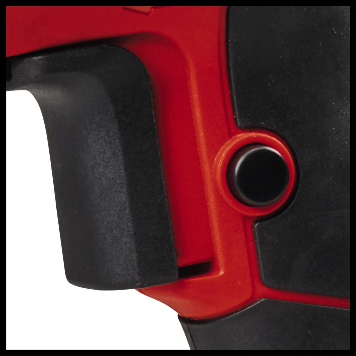 Detailaufnahme des Einhell TC-DY 710 E Trockenbauschraubers: Auslöser und Arretierung.