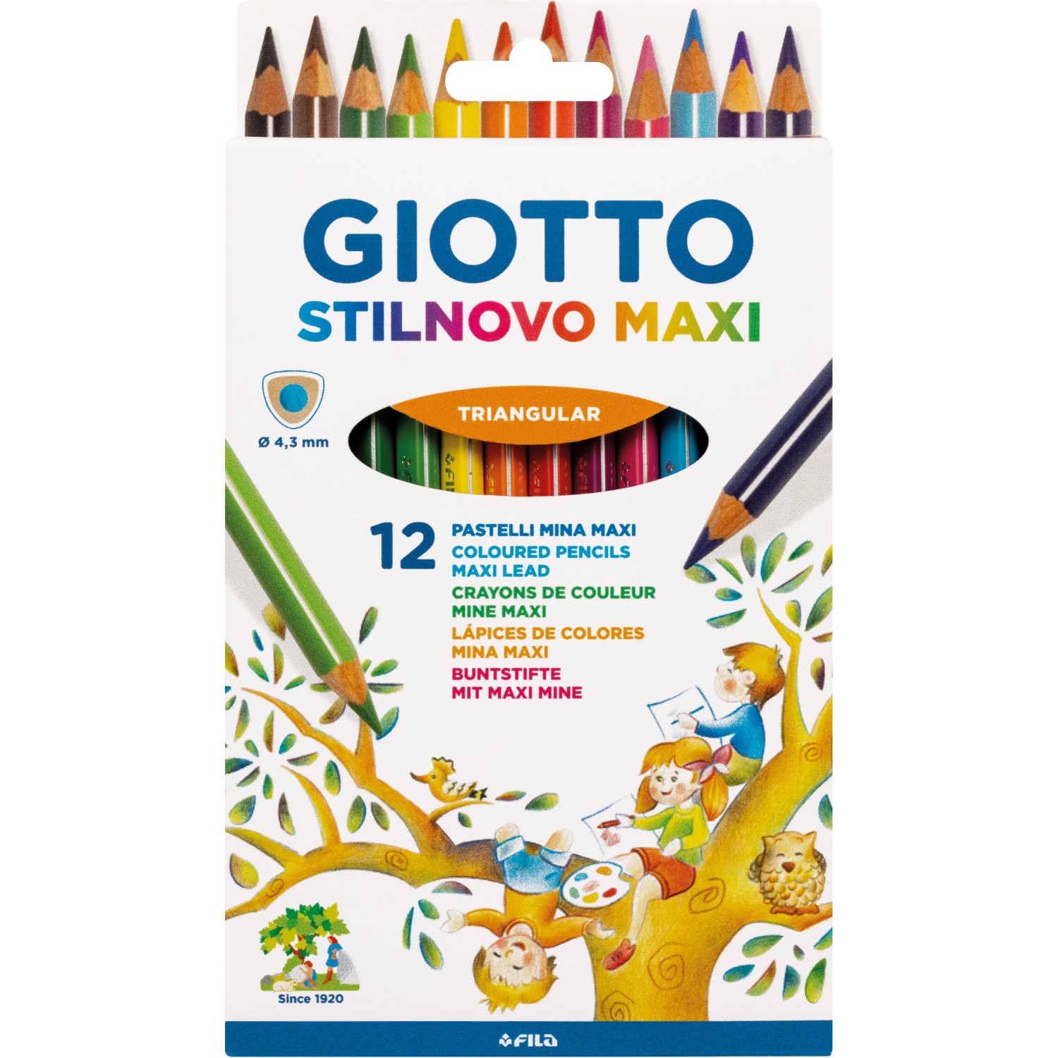 GIOTTO-Fila Buntstifte Stilnovo, Farbig Sortiert, In Runddose