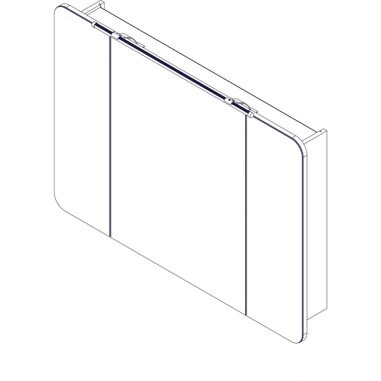 Weißer Fackelmann Spiegelschrank, 110 cm breit, mit drei Türen und Softclose.