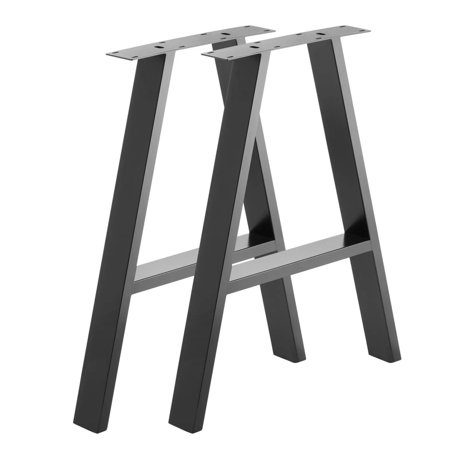 SOTECH 2x Tischgestelle A-FRAME 710 x 580 mm Schwarz Bis 100 kg Belastbarkeit inkl. Bodenschutz für Empfindliche Böden