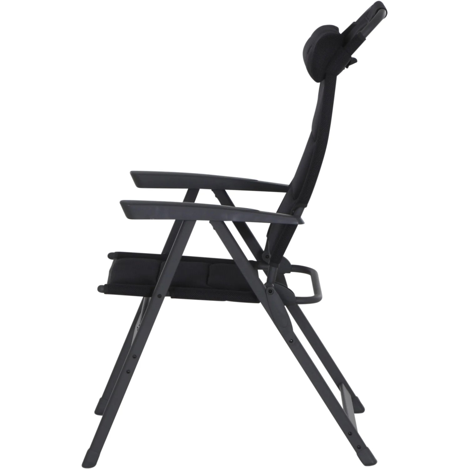Siena Garden Campingsessel Premium, anthrazitfarbener Klappstuhl mit AirMesh-Bezug und Aluminiumgestell.