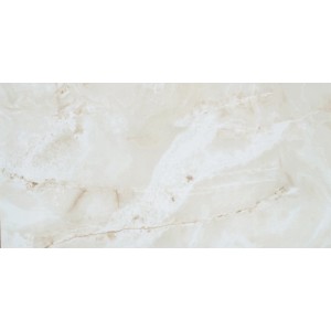 Bodenfliese Feinsteinzeug Opium Creme, poliert, 60x120 cm, Marmor-Optik.