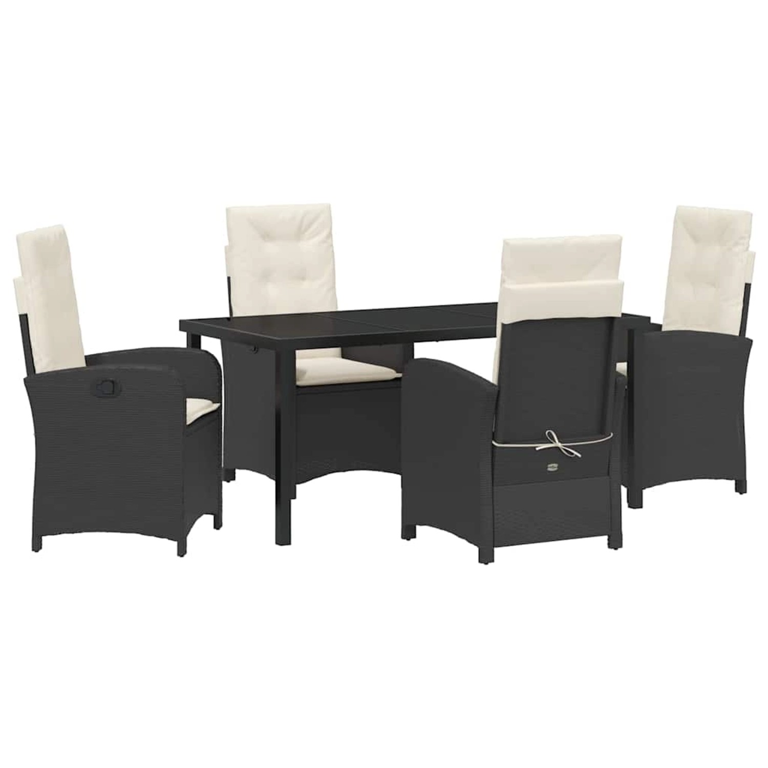 vidaXL Garten Essgruppe 5-Tlg Schwarz Poly Rattan 3380256 günstig online kaufen