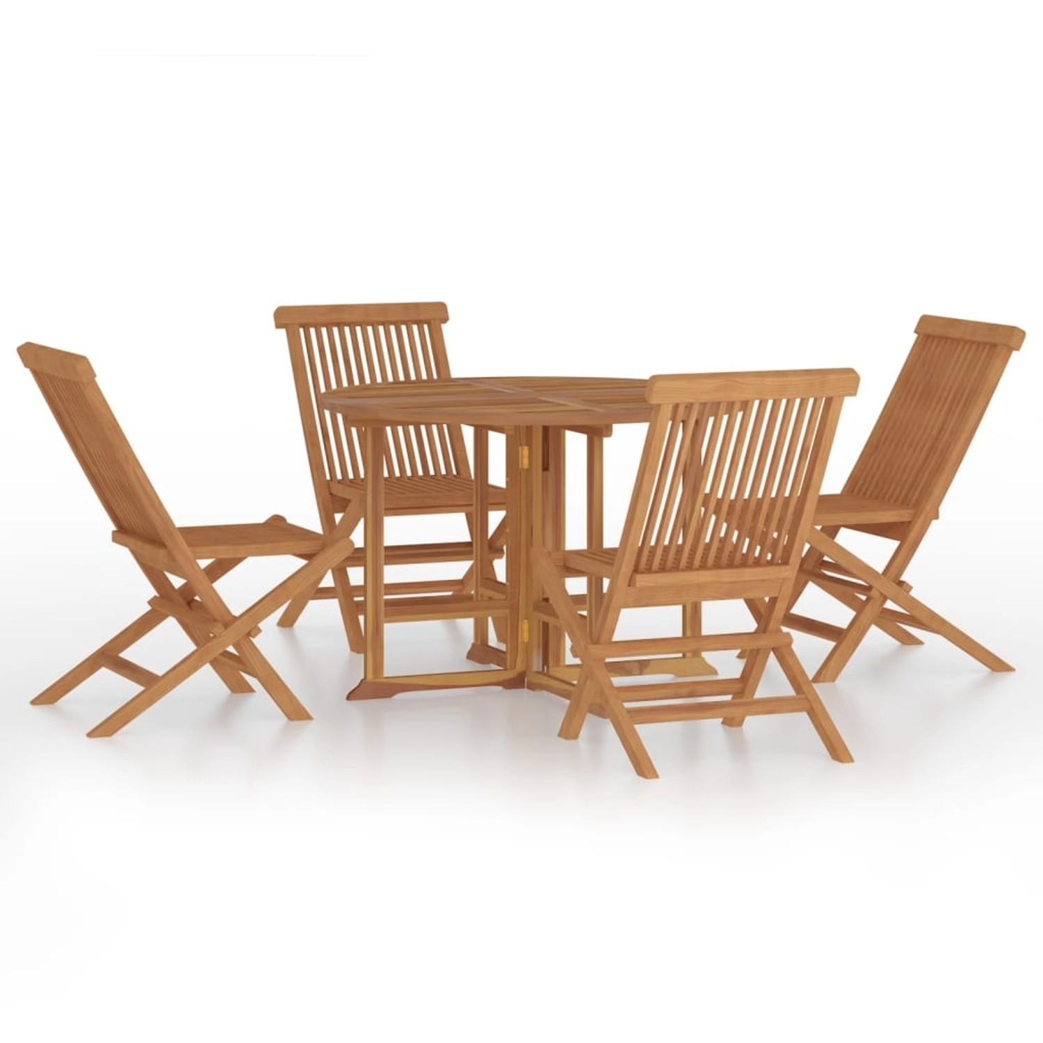 Vidaxl 5-tlg. Garten-essgruppe Klappbar Massivholz Teak günstig online kaufen