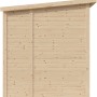 Detailansicht des unbehandelten Bertilo Holz-Gartenhauses mit Pultdach, 386x180 cm.