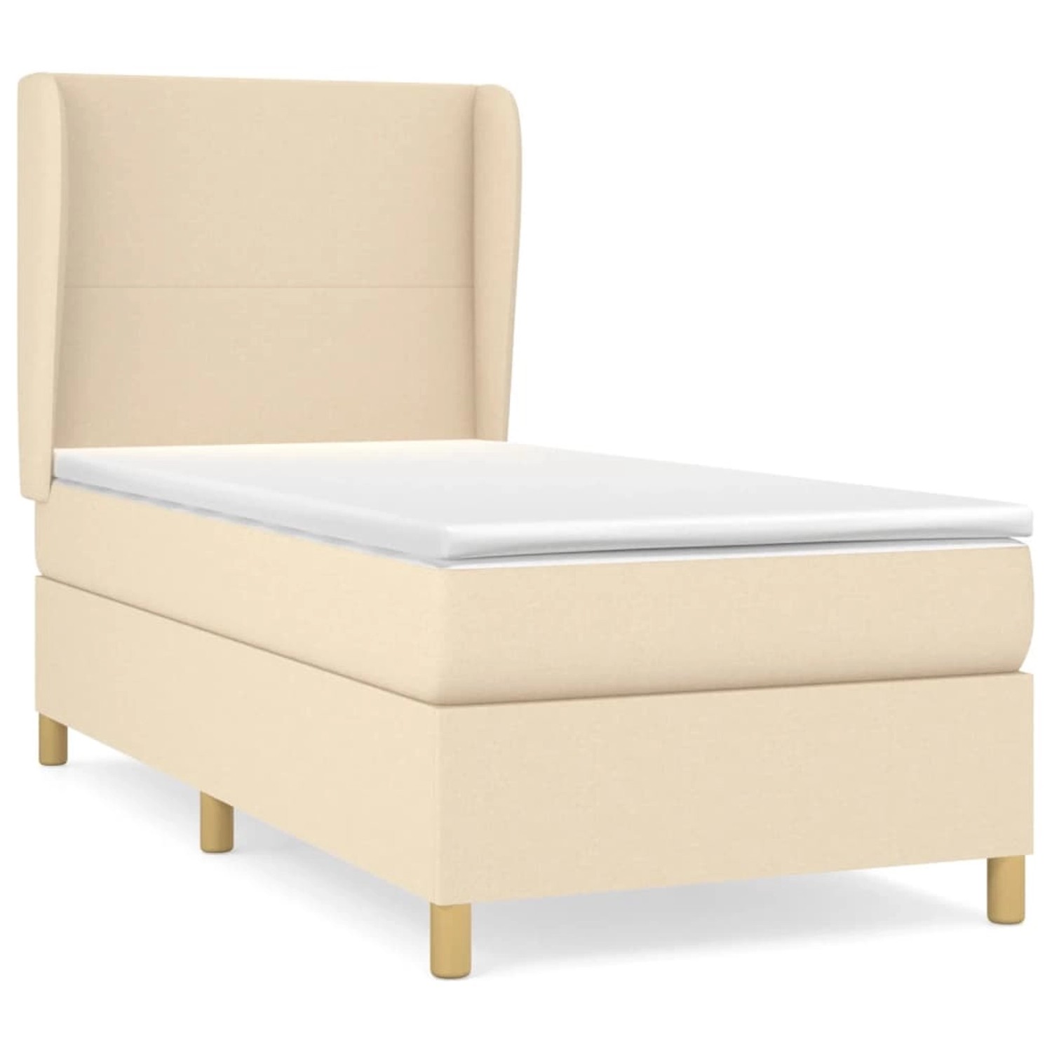 vidaXL Boxspringbett mit Matratze Creme 90x190 cm Stoff1372721 günstig online kaufen