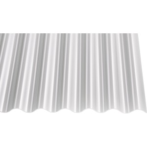 Opal-farbene Acryl Profilplatte Sinus 76/18, 4000x1045 mm, für Kunststoffbedachung.